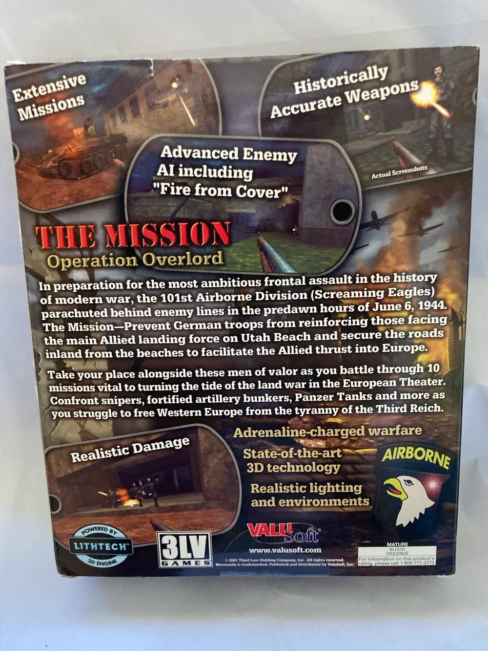 ELITE FORCES:WWII Normandy PC Game Big Box BRAND NEW Original Sealed Tabs 2001
